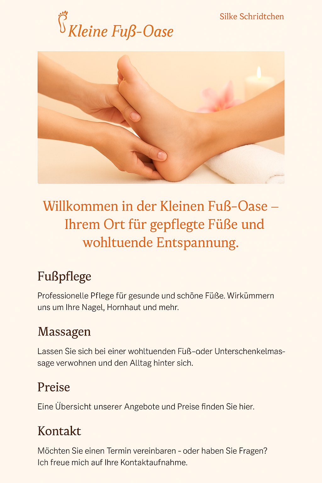 zeigt einen Fuß der gepflegt wird